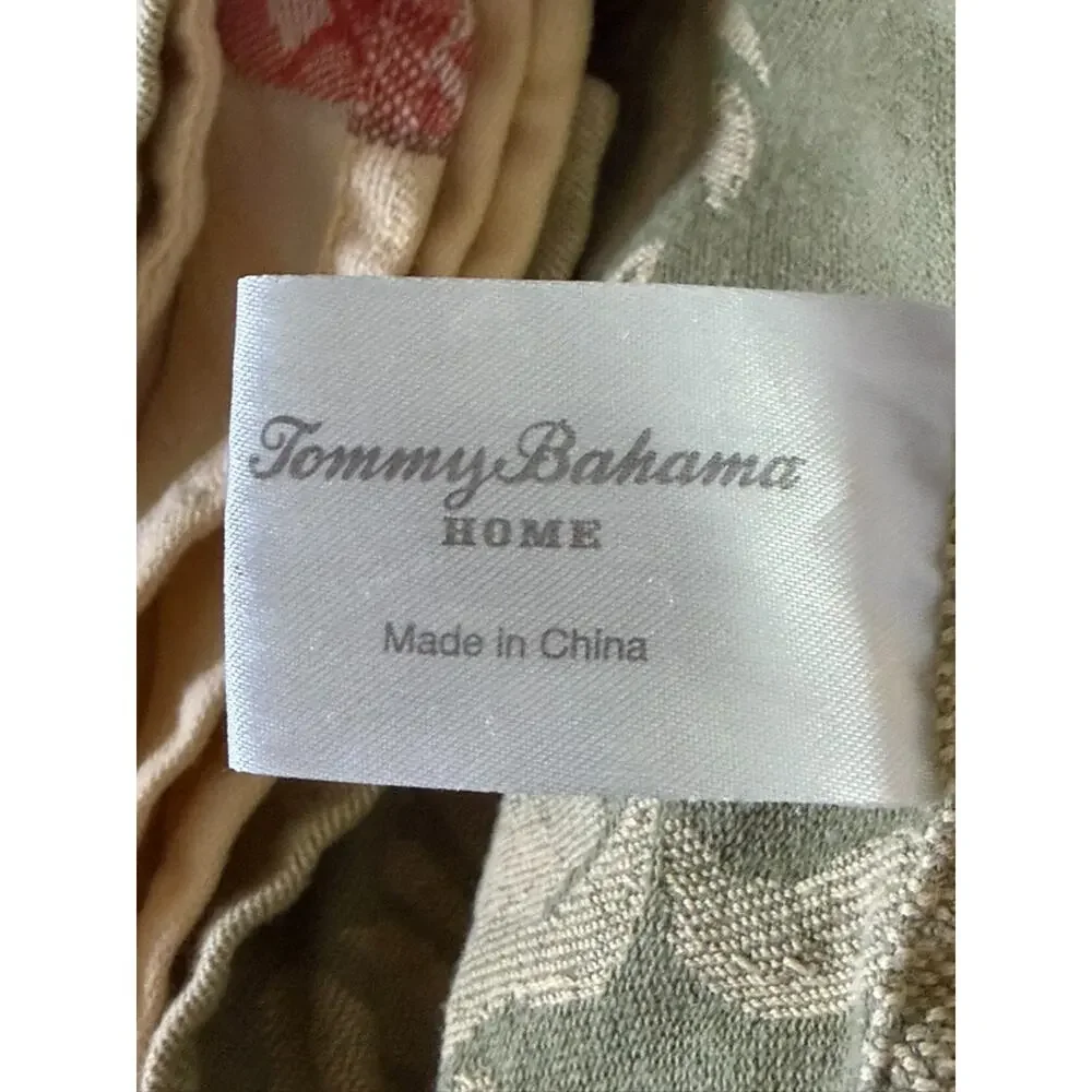 Tommy Bahama Tablecloth Pineapple Damask Cotton Tropical Yellow Green 108x54